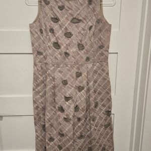 Oscar de la Renta Pink Midi Dress with Chain Detail